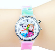 Load image into Gallery viewer, Princess Elsa Children Watches Kids Spiderman Colorful Light Source Boys Watch Girls Party Gift Clock Wrist Relogio Feminino