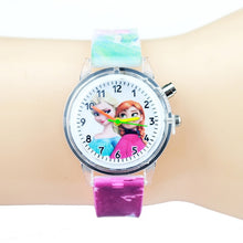 Load image into Gallery viewer, Princess Elsa Children Watches Kids Spiderman Colorful Light Source Boys Watch Girls Party Gift Clock Wrist Relogio Feminino