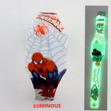 Load image into Gallery viewer, NEW Luminous Princess Elsa Children Watches Kids Spiderman Avengers Cartoon Pattern LED Girls Watch Reloj Infantil Wristwatches