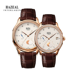 Load image into Gallery viewer, HAZEAL Couple Watch For Lover Original Design женские часы Men Quartz Watch Switzerland Luxury Womens Wristwatch Sapphire