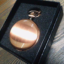 Load image into Gallery viewer, Retro Black Fashion Silver Smooth Steampunk Quartz Pocket Watch Stainless Steel Pendant 30CM Chain Gift Box for Men Women friend
