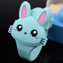 Load image into Gallery viewer, Lovely Rabbit Cartoon Children Watches Flip Cover Rubber Electronic Kids Watch for Boy Student Girls Clock Reloj Infantil Saati
