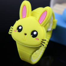Load image into Gallery viewer, Lovely Rabbit Cartoon Children Watches Flip Cover Rubber Electronic Kids Watch for Boy Student Girls Clock Reloj Infantil Saati
