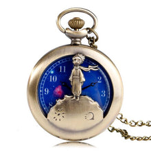 Load image into Gallery viewer, Hot Selling Classic The Little Prince Movie Planet Blue Bronze Vintage Quartz Pocket FOB Watch Popular Gifts for Boys Girls Kids
