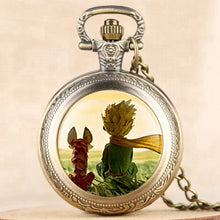 Load image into Gallery viewer, Hot Selling Classic The Little Prince Movie Planet Blue Bronze Vintage Quartz Pocket FOB Watch Popular Gifts for Boys Girls Kids
