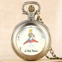 Load image into Gallery viewer, Hot Selling Classic The Little Prince Movie Planet Blue Bronze Vintage Quartz Pocket FOB Watch Popular Gifts for Boys Girls Kids
