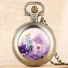 Load image into Gallery viewer, Hot Selling Classic The Little Prince Movie Planet Blue Bronze Vintage Quartz Pocket FOB Watch Popular Gifts for Boys Girls Kids
