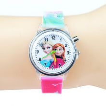 Load image into Gallery viewer, Princess Elsa Children Watches Kids Spiderman Colorful Light Source Boys Watch Girls Party Gift Clock Wrist Relogio Feminino
