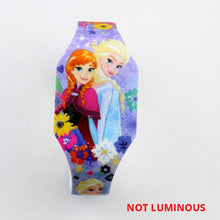 Load image into Gallery viewer, NEW Luminous Princess Elsa Children Watches Kids Spiderman Avengers Cartoon Pattern LED Girls Watch Reloj Infantil Wristwatches
