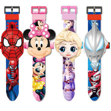 Load image into Gallery viewer, Children Watch The 3D Projection Cartoon Ultraman Spiderman Ironman Princess  Digital Watches  Kids Watches Toy
