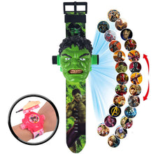 Load image into Gallery viewer, Children Watch The 3D Projection Cartoon Ultraman Spiderman Ironman Princess  Digital Watches  Kids Watches Toy
