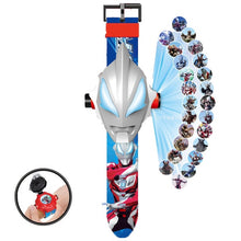 Load image into Gallery viewer, Children Watch The 3D Projection Cartoon Ultraman Spiderman Ironman Princess  Digital Watches  Kids Watches Toy
